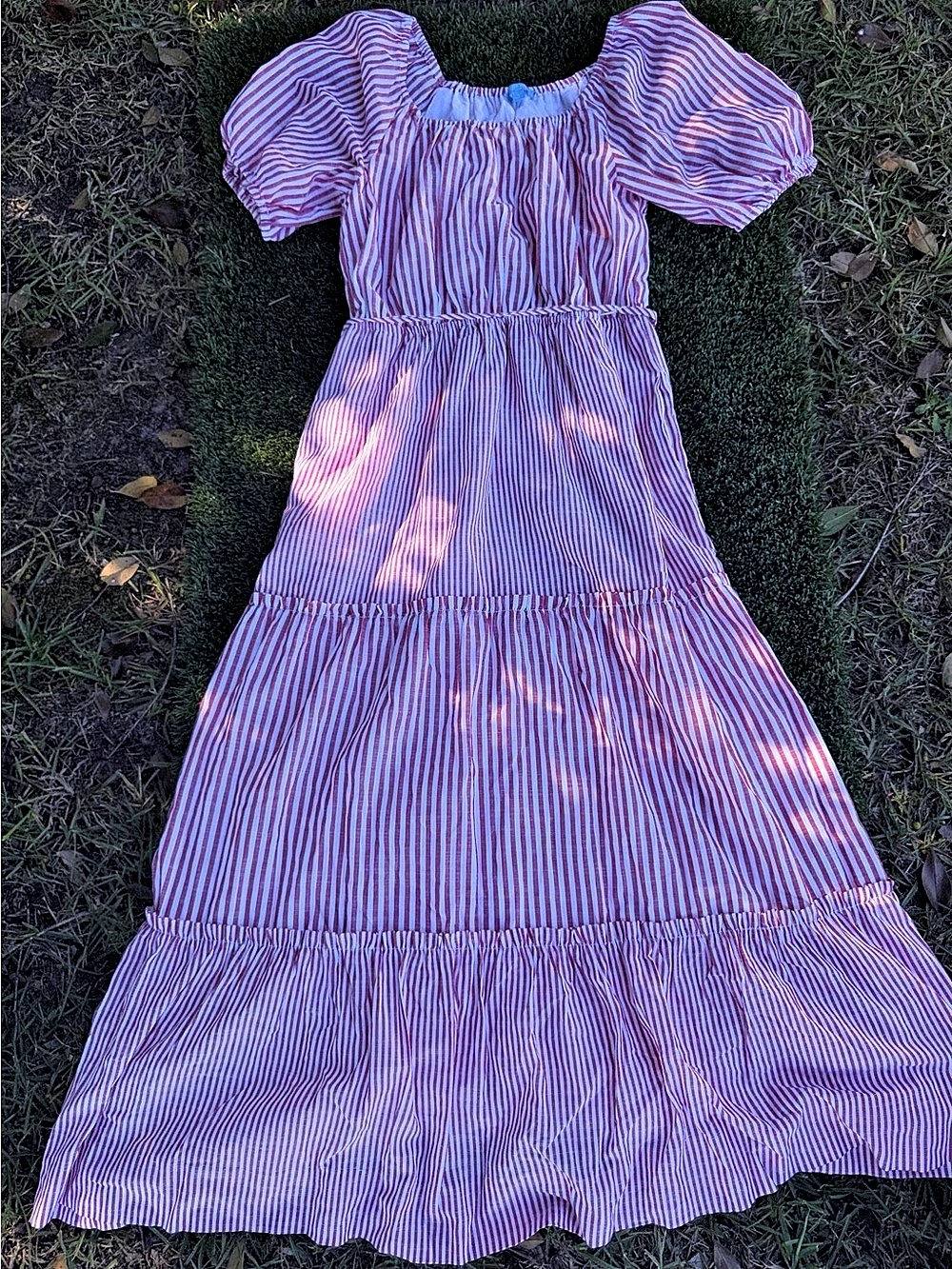 Draper James Striped Maxi Dress in Pink & White Size Medium